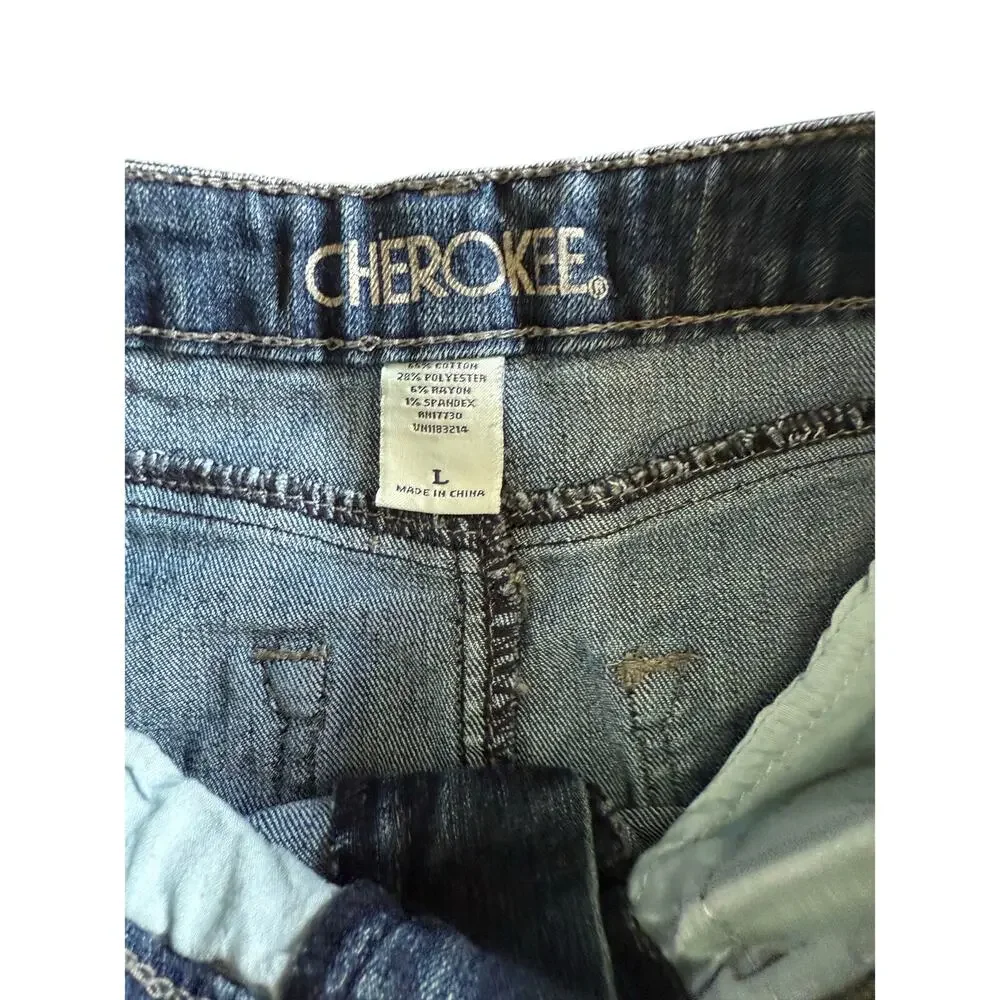 Faded Glory Cherokee Girls Lot of 2 Bottoms Chino Shorts Jean Skirt Large 12